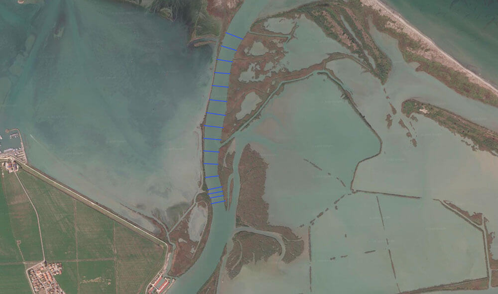 Tracce batimetrie bocca Canin