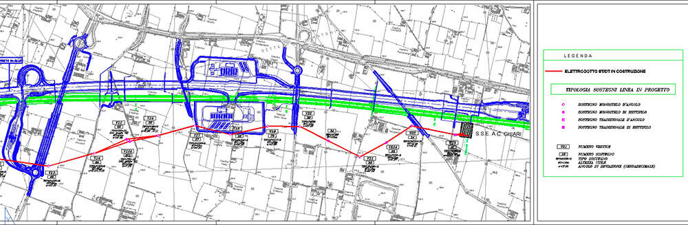 Rilievi per linee elettriche a Chiari (BS)